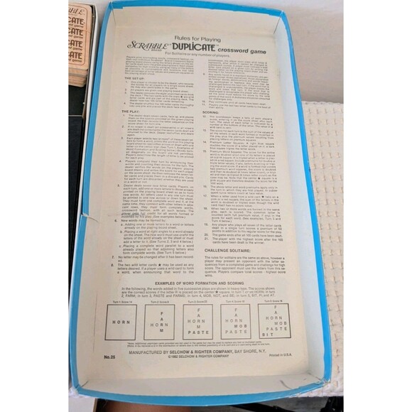 Vintage 1982 Scrabble Duplicate Crossword Game Selchow & Righter Complete - Picture 6 of 10